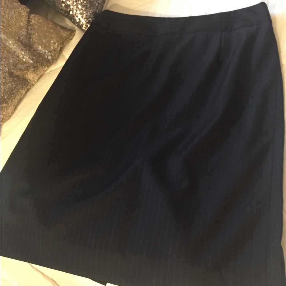 J. Crew black wool pen stripe skirt, size 10